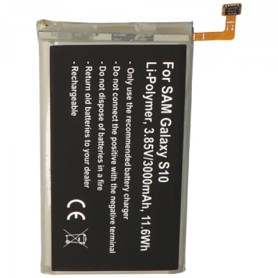 Afbeelding van Accu geschikt voor Samsung Galaxy S10, Li Polymer, 3.85V, 3000mAh, 11.6Wh, ingebouwd, zonder gereedschap