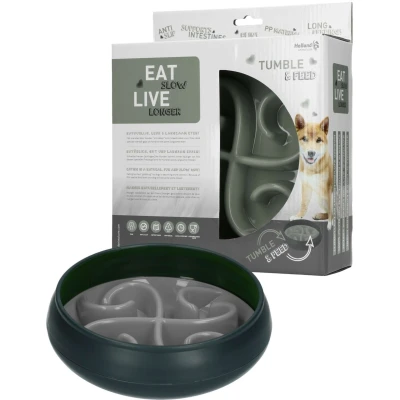 Afbeelding van Eat Slow Live Longer Anti schrok Voerbak Tumble Grijs 20,5 cm