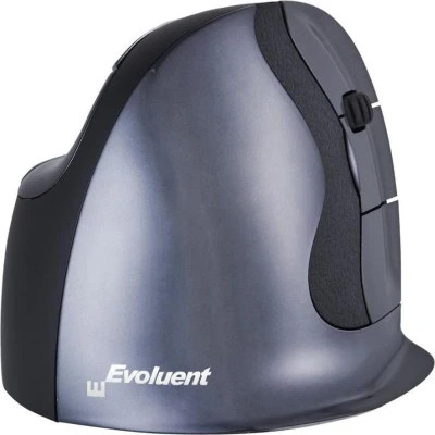 Afbeelding van Evoluent D Medium Ergonomische muis USB Laser Zwart 6 Toetsen Ergonomisch