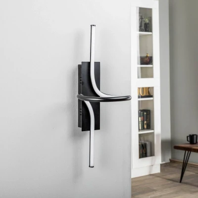 Afbeelding van Lindby Divola LED wandlamp, stepdim, zwart