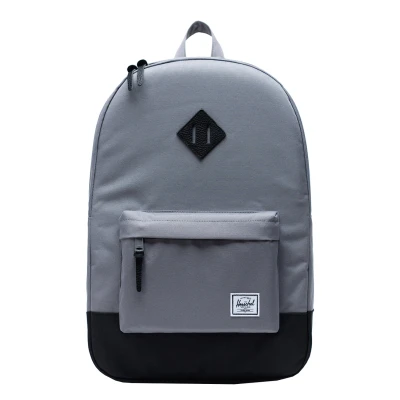 Afbeelding van Herschel Heritage Grey/Black Rugzak met Laptopvak 22L Opbergruimte Tijdloos en Praktisch Design voor Mannen Vrouwen Grijs