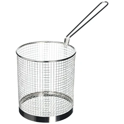 Afbeelding van Vogue Spaghettimand van roestvrij staal, diameter 150 mm, pastazeef, kookmand, snel afvoerontwerp, lange handgreep, opwarmen groenten, J719