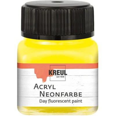 Afbeelding van Kreul Neon Gele acrylverf 20 ml Fluorescerende watergedragen
