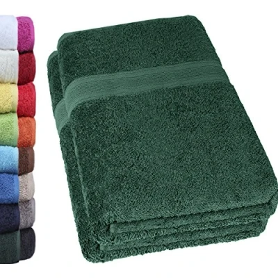 Afbeelding van NatureMark Set van 2 Saunahanddoeken, Premium Kwaliteit, 80 x 200 cm, 100% Katoen, Donkergroen