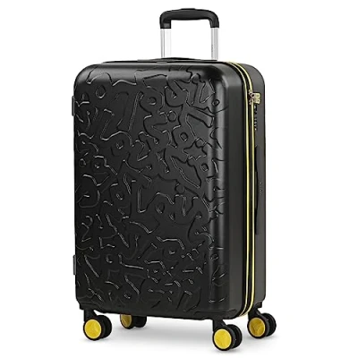 Afbeelding van Lois Koffers. Set van stevige koffer met 4 wielen grote koffer, vliegtuig, bagage voor op reis. reiskoffer. Combinatieslot 171100, zwart
