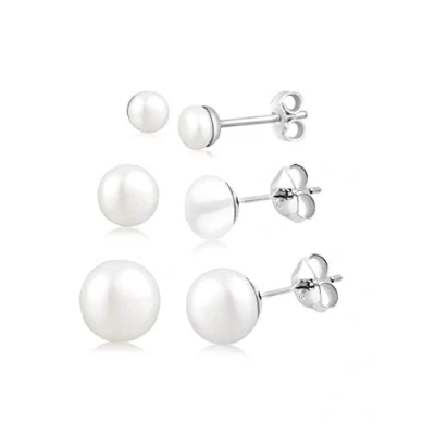 Afbeelding van Elli Dames Oorbellen Basis Set Zoetwater Gekweekte Parels in 925 Sterling Zilver