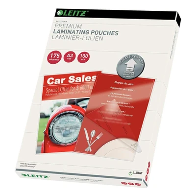 Image de Leitz Brillant, limpide A3 (297 x 420 mm) pochettes plastifiées