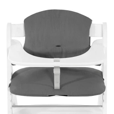 Afbeelding van Highchair Pad Select Muslin Dark Grey