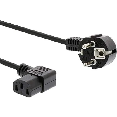 Afbeelding van PremiumCord KPSP2 90 stroomkabel, zwart, 2 m CEE7/7 koppeling C13 stroomkabel (2 m, stekker/bus, CEE7/7, Koppelaar C13, 230 V, zwart)