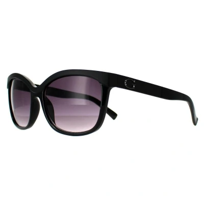 Afbeelding van Guess GF0300 01B glanzend zwarte zonnebril met rookverloop