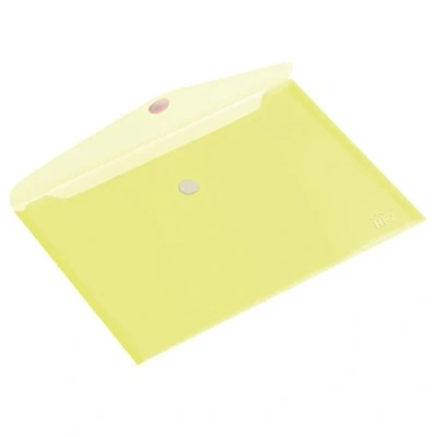 Afbeelding van HF2 Enveloptas A4 335x240mm dwars PP transparant geel Pak a 10 stuk stuks
