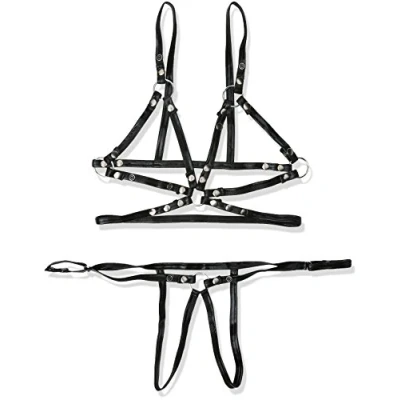 Afbeelding van Kinky Open Rio Bikini Harnas met Studs en Boeien