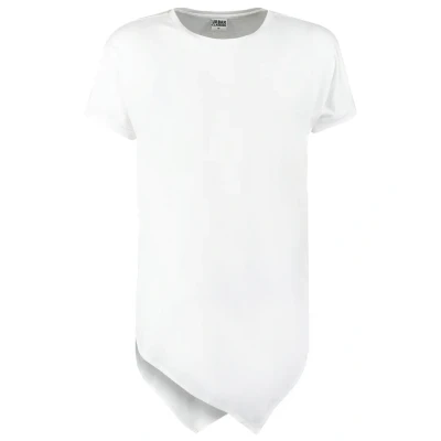 Afbeelding van Urban Classics Asymetric LONG TEE Tshirt print, Heren, Maat: Small, White