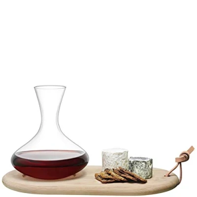 Afbeelding van L.S.A. Wine Karaf met Kaasplank 1,4 liter Glas Transparant