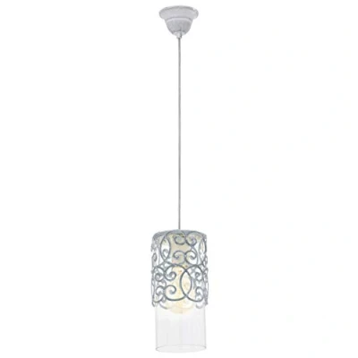 Afbeelding van EGLO Vintage Cardigan Hanglamp 1 Lichts Grijs Blauw Helder Glas