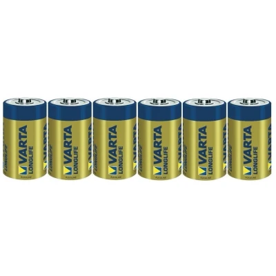 Afbeelding van Varta batterij alkaline, mono, D, LR20, 1.5V long life, folieverpakking (6 pack)
