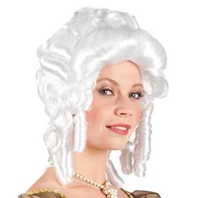 Afbeelding van Boland Pruik Barok vrouw Wit Krullen Halflang Vrouwen Koningin