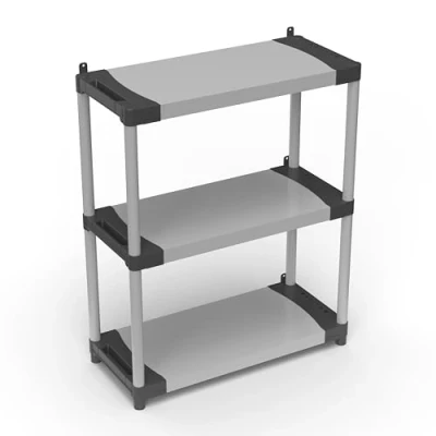 Afbeelding van Adventa: Plank van pvc hars en PP, 3 planken, eenvoudig te monteren, modulair systeem, duurzaam, geschikt voor binnen buitenomgevingen, 80 x 40 85 cm
