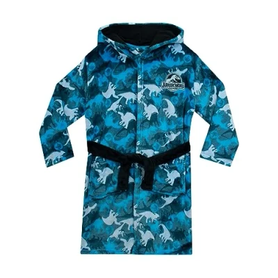 Afbeelding van Jurassic World Badjas, badjas voor kinderen, dinosaurus, badjassen jongens, Blauw