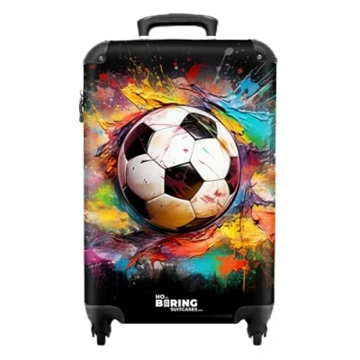 Afbeelding van NoBoringSuitcases.com® Kindertrolley jongen voetbal Kinderkoffer jongens 55x35x25