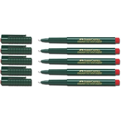 Afbeelding van Faber Castell Finepine 1511 0,4 mm, rood, 5 pennen