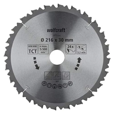 Afbeelding van Wolfcraft HM zaagblad 216 x 30 3,2 mm