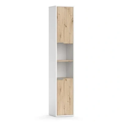 Afbeelding van Vicco Badkamerkast Henri, Wit, 30 x 165 cm met deuren en open vakken