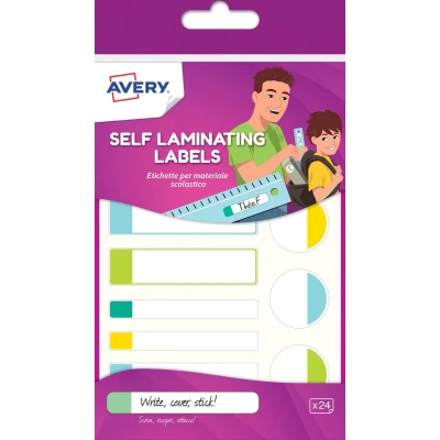 Afbeelding van Avery Family Gelamineerde Etiketten, Etui Met 24 Geassorteerde Formaten En Standaard Kleuren Etiket