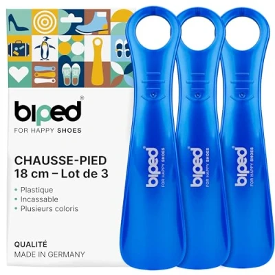 Afbeelding van biped 3 stuks schoenlepel kunststof 18 cm Made in Germany z1570 (metallic blauw)