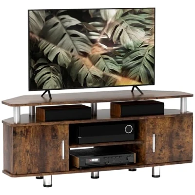 Afbeelding van HOMCOM TV meubel 120x39,5x52cm Panneaux de particules Marron