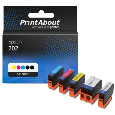 Afbeelding van Huismerk Epson 202 (C13T02E74010) Inktcartridge 5 kleuren Voordeelbundel