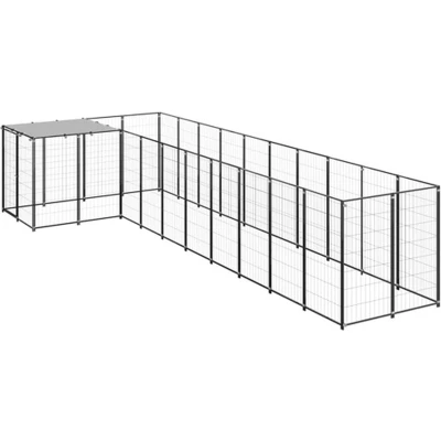 Afbeelding van vidaXL Hondenkennel 7,26 m² staal zwart