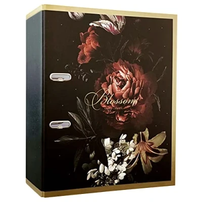 Image de Interdruk Classeur A4 75 mm Design métallique Fleur d&#039;or satiné A4+