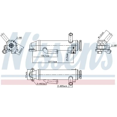 Afbeelding van NISSENS 989430 EGR koeler Zonder onderdruk Bypass