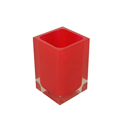 Afbeelding van Gedy Auckland badkamerrood, afmetingen en gewicht: 11 x 7,2 cm 0,29 kg, tandenborstelhouder van hoogwaardig transparant hars, R&amp;D design, handgemaakt, 2 jaar garantie, uniek