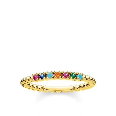 Afbeelding van Thomas Sabo Dames ring 925 sterling zilver gekleurde edelsteen 54 Goud / Kleurrijk 32017881
