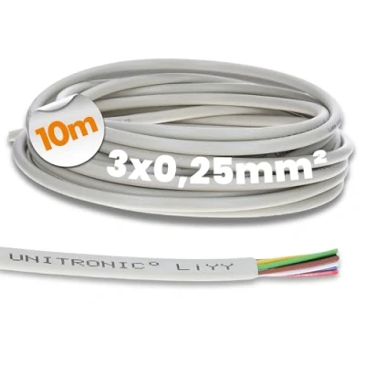 Afbeelding van 10 meter Lapp 0028303 LiYY besturingskabel 3x0,25 mm² I datakabel 3 aders LED verlengkabel soldeerkabel voor printplaat signaalkabel