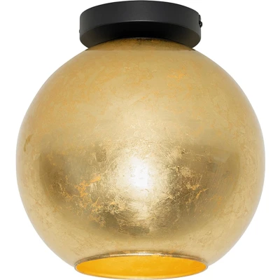 Afbeelding van QAZQA bert Design Plafondlamp 1 lichts Ø 30 cm Zwart Goud Woonkamer Slaapkamer Keuken