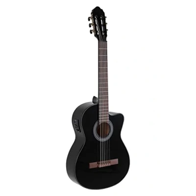 Afbeelding van Semi Akoestische klassieke gitaar Student Black E Akoestisch zwart