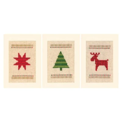 Afbeelding van Kerstkaarten Kerstmis borduurpakket Vervaco