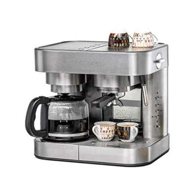 Image de Rommelsbacher EKS 3010 machine à café avec filtre et buse vapeur &quot;Cappuccino&quot; 19 bar 10 tasses acier inoxydable