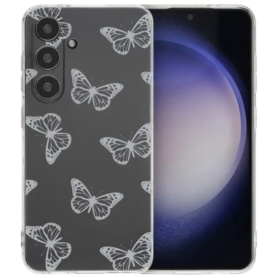 Afbeelding van iMoshion hoesje Geschikt voor Samsung Galaxy S24 Siliconen Design Meerkleurig / Butterfly