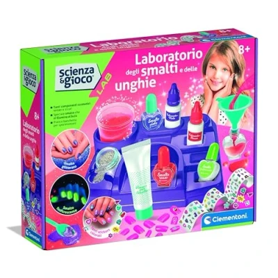 Afbeelding van Clementoni Lab Nagels cosmetica, wetenschappelijke experimenten, laboratorium meisjes, set voor het maken van email, wetenschappelijk spel, 8 jaar, Italiaans, 19392, meerkleurig