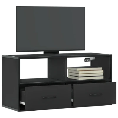 Afbeelding van vidaXL Tv meubel 80x31x39,5 cm bewerkt hout en metaal zwart