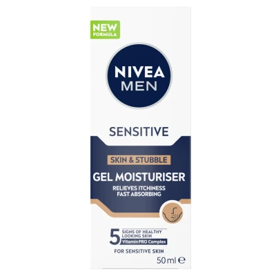 Afbeelding van Nivea Men Sensitive Skin &amp; Stubble Moisturizer Gezichtsgel 50 ml