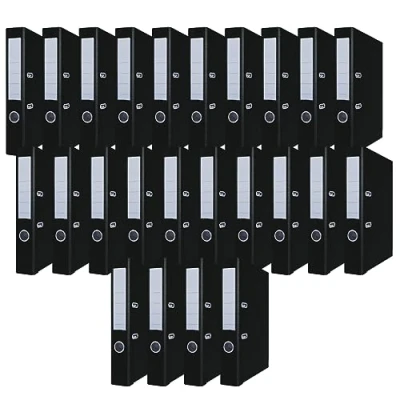 Afbeelding van OFFICER Products 24 stuks DIN A4 / 50 mm map papier PP kunststof ommanteling sleufmap voor kantoor karton documentenmap van metaal randbescherming