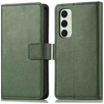 Afbeelding van imoshion Hoesje Geschikt voor Samsung Galaxy S24 FE Met Pasjeshouder Luxe Bookcase Groen
