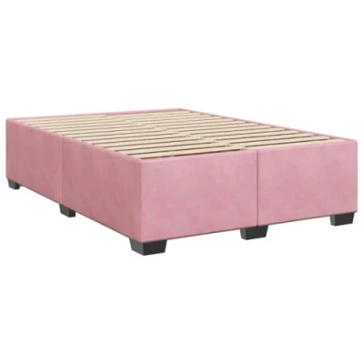 Afbeelding van vidaXL Bedframe fluweel roze 140x190 cm