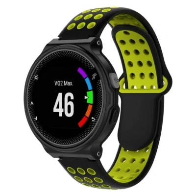 Afbeelding van Siliconen sportbandje Zwart + geel Garmin Forerunner 220 / 230 235 620 630 735 (XT)