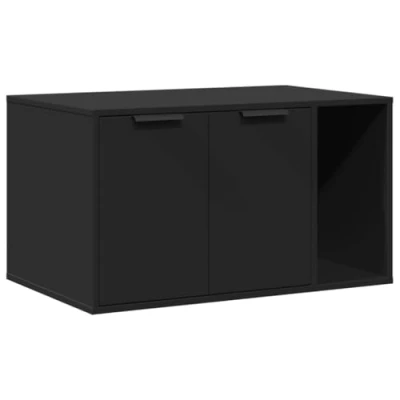 Afbeelding van Kattenbakkast 80x50x45 cm bewerkt hout zwart